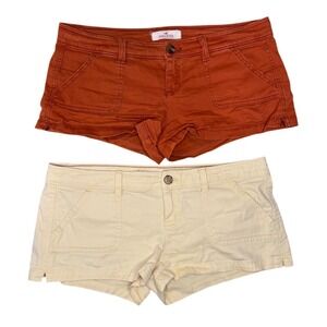 Y2K Hollister Low Rise Micro Mini Shorts Bundle Women's 3 Rust and Butter Yellow